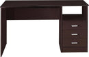 Wenge Computer Desk With 3 Drawers And Side Storage Shelf