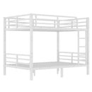 Metal Full over Full Bunk Bed for Teens and Adults,Space-Saving/Noise Reduced/No Box Spring Needed,White