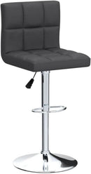 Modern PU Leather Adjustable Swivel Bar Stools Deep Gray