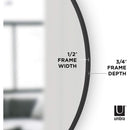 Round Rubber Wall Mirror 37 Inch Diameter With Protective Rubber Frame