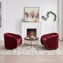 Swivel Accent Chair, 360-degree Swivel Barrel Chair with Velvet Fabric Upholstery, Comfy Pumpkin-Shaped Swivel Chair for Living Room, Bedroom, or Office