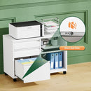 White Locking 3 Drawer File Cabinet For Home Office