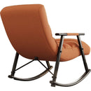 Casual folding rocking chair upholstered, lounge rocking chair adjustable high back and foot rest,side pockets placed in living room bedroom balcony