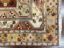 Turkish Rug 7x10, Wool Hand Knotted Vintage Carpet, Geometric Kazak Pattern