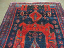 4' 6" X 8' 2" Antique Handmade India Tribal Geometric Wool Rug Red Blue