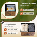 Rustic Fabric Dresser TV Stand With Wood Top And Metal Frame