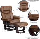 Leathersoft Recliner With Ottoman Palimino Swivel