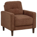Bowen II Fabric Upholstered Track Arm Accent Chair Rust