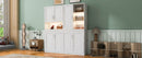 Twin Size Wall Murphy Bed with Top Cabinet, Shelves ,Space Saving Foldable Bed with Light & USB,White