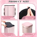 Flower Shaped Velvet Foldable Storage Ottoman Pink