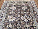 Persian Kashan Rug, Navy Blue, Hand-Knotted, Wool, 4' 8" x 7' 4", Pair A