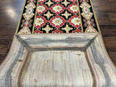 Vintage Runner Rug 3.5 x 14, Long Runner Rug, Stark Custom Made Carpet, European Design, Red Black Ivory Tan, Long Rug for Hallway