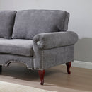 2 Piece Sectional Sofa Set with Movable Pillows, 5 Seat Convertible  Couch Sets,  Upholstered Sofa for Living Room Office, Bedroom & Apartment,  Gray