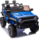 24V Two-Seater Kids Ride On Truck Car W/Parents Control,200wx2,Seat width 20.28in,Four-wheel Suspension,LED Lights,Music,MP3,Bluetooth,Two independent seat belts,Suitable for off-road For Kids Aged 3+