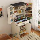 Modern Wooden Cabinet with Sturdy Frame for Living Room, Entryway, Bedroom, Hallway, Office, with LEDs,with Drawer