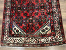 Persian Runner Rug 3x10, Wool Hand Knotted Hallway Rug 3 x 10 ft, Red and Ivory, Hamadan Angelas Runner