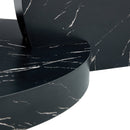 Modern Marble Pattern Double Layer Coffee Table - Versatile Design with Tempered Glass and MDF Base