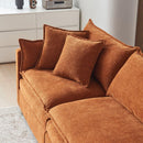 Modular L-Shaped Sectional Sofa with Ottoman, Chenille Fabric Sofa Couch, Comfy Upholstered Furniture for Living Room, Apartment, Studio, Office