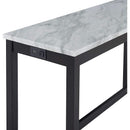 Blue Velvet Bar Table Set With 3 Stools Faux Marble Top