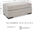 Eastonbridge Upholstered Rectangular Ottoman Light Gray