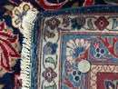 Navy Blue Persian Rug 9x12, Antique Persian Carpet, Kork Wool, 200 KPSI, Persian Kashan Rug