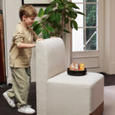 Rolling Dining Chair Set Of 2 With Casters Cognac Linen