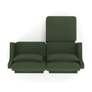 Elegant Green Chenille Two-Seater Sofa with Ottoman & Lumbar Pillows, Ergonomic Design, Easy Install