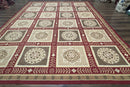 Needlepoint Rug 9x12, Panel Design, Burgundy Taupe, Elegant