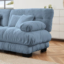 Luxury Modular Sectional Sofa Couch,Oversized L Shaped Cloud Couch for Living Room,Deep Seat Sofa Couch with Convertible Ottoman,Chenille Blue