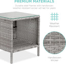 3-Piece Outdoor Wicker Bistro Set Gray and Navy Patio Furniture