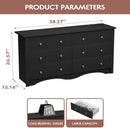 Black Dresser With 6 Drawers And TV Stand Storage Chest