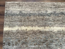 Modern Tibetan Wool Rug 8x10, Abstract, Contemporary, Handmade, Gray, Stripes