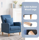 Blue Upholstered Accent Armchair With Back Cushions