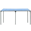 Outdoor Wall-Mounted Gazebo with Sloped Roof Design, UV Protection, and Durable Iron Frame, 14.76x9.22 FT, Gray