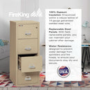 Vertical 4 Drawer Fire Rated File Cabinet Parchment Key Lock