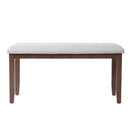 6-Piece Extendable Dining Table Set, 60–78 in. Wood Table with Removable Leaf, 4 Upholstered Chairs and Bench, Cherry Finish