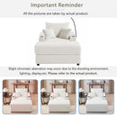 Modern Style Single Sofa with Storage, Movable Ottoman, USB Ports, Cup Holders, Phone Holder, Beige Corduroy, 41.7'