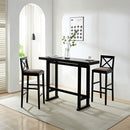 Bar Table,Bar Chair, Extra Long Entryway Table for Entryway, Hallway, Living Room, Foyer, Corridor, Rectangular Wood High Top Kitchen Dining Table, Black