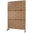 Outdoor & Indoor Privacy Screen Metal Privacy Screen 76' H×48' W, Freestanding Decorative Privacy Screen for Deck Balcony Patio, Privacy Fence Panels for Outside Lawn Garden PS116 BROWN