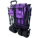 480Lbs Collapsible Wagon with Canopy,Wagon Stroller with 7' All-Terrain Wheels, Lightweight Foldable Wagon, Large Capacity for Camping, Shopping, Sports, and Garden Use, purple