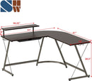 Vista L Shaped Desk With Removable Monitor Stand Espresso