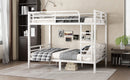Metal Full over Full Bunk Bed for Teens and Adults,Space-Saving/Noise Reduced/No Box Spring Needed,White