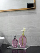 OCTAGON CRYSTAL VASE: PINK