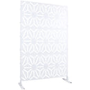 Outdoor & Indoor Privacy Screen Metal Privacy Screen 76' H×48' W, Freestanding Decorative Privacy Screen for Deck Balcony Patio, Privacy Fence Panels for Outside Lawn Garden PS118 WHITE