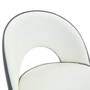Modern White and Dark Gray Spliced Color PU Upholstered Bar Chair with Black Metal Legs, 360° Rotatable, Set of 2