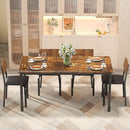 Sixty Three Inch Extendable Dining Table Set Rustic Brown