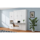 Full Size Murphy Bed with 1 Side Cabinet Storage Shelf, 61.5-inch Cabinet Bed Folding Wall Bed with Desk Combo Perfect for Guest Room,Study, Office,White(old sku:BS7012008109C)