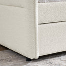 Daybed with Trundle Upholstered Tufted Sofa Bed, Twin Size, Boucle Fabric, Beige (83'x43'x29.5')