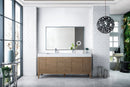 James Martin Linear 72" Double Bathroom Vanity, Whitewashed Walnut