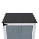 54' Two-Tone Storage Shed - Gray & White Design with Sloped Roof & 5 Customizable Compartments